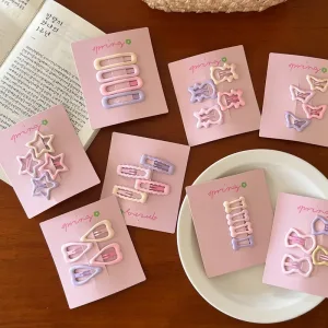 4 Pcs Barrettes Pastel