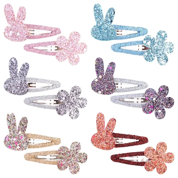 2pcs Barrettes Lapin Ou Fleur