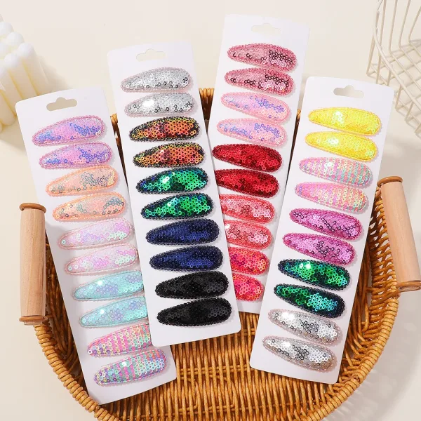 barrettes à sequins adaptées aux poupées