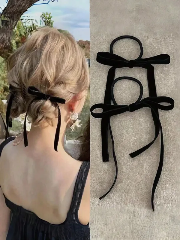 28pcs Nœud Noir Petite Fille