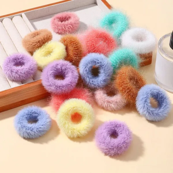 5pcslot Chouchou Fluffy Colorés
