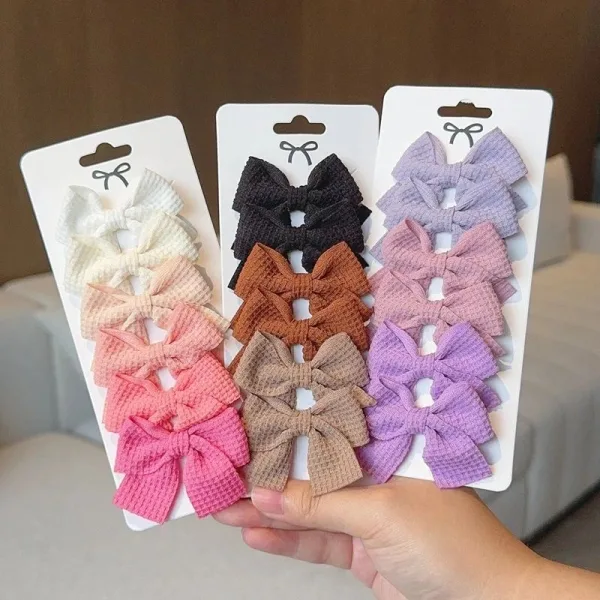 6pcs Nœud Colorés Fillettes